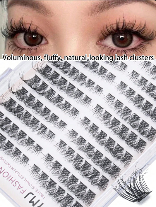 120pcs Soft Fluffy Natural Style Eyelash Clusters, 12 Rows Mixed Length 0.05mm, Waterproof Mink Fur Eyelashes, Soft And Delicate, Suitable For Daily Makeup Or Going Out