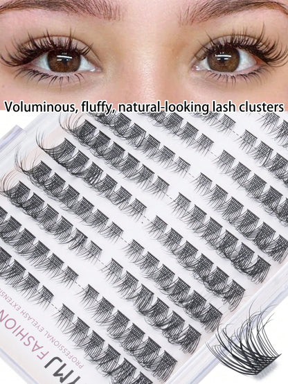 120pcs Soft Fluffy Natural Style Eyelash Clusters, 12 Rows Mixed Length 0.05mm, Waterproof Mink Fur Eyelashes, Soft And Delicate, Suitable For Daily Makeup Or Going Out