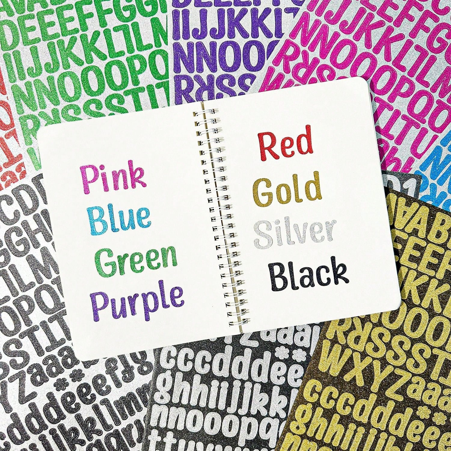 126pcs/Sheet Glitter Gold Letter Stickers, Alphabet Number Stickers Decals For Christmas Gift, DIY Craft, Scrapbooking, Envelope, Cards, Signs Decorations (Capital And Lower-Case Letter)