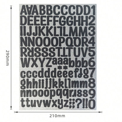 126pcs/Sheet Glitter Gold Letter Stickers, Alphabet Number Stickers Decals For Christmas Gift, DIY Craft, Scrapbooking, Envelope, Cards, Signs Decorations (Capital And Lower-Case Letter)