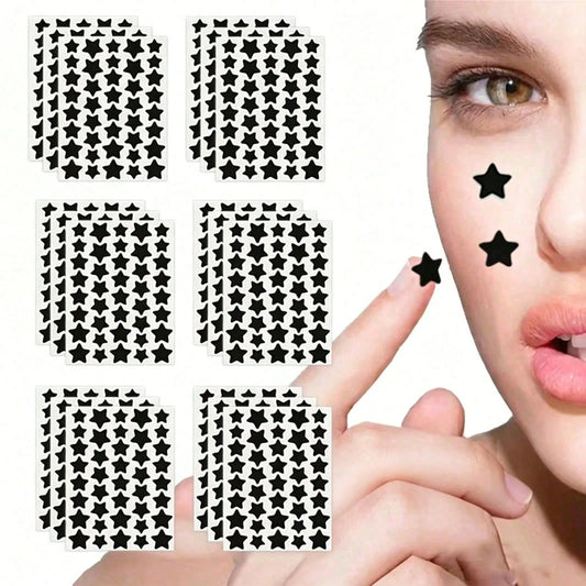 1280/640/80pcs Black Star Stickers, Multicolor Star Pattern E-Star Face Stickers, Halloween And Christmas Decoration Stickers, Party Colorful Five-Pointed Star Stickers, Holiday Photo Decoration, Face