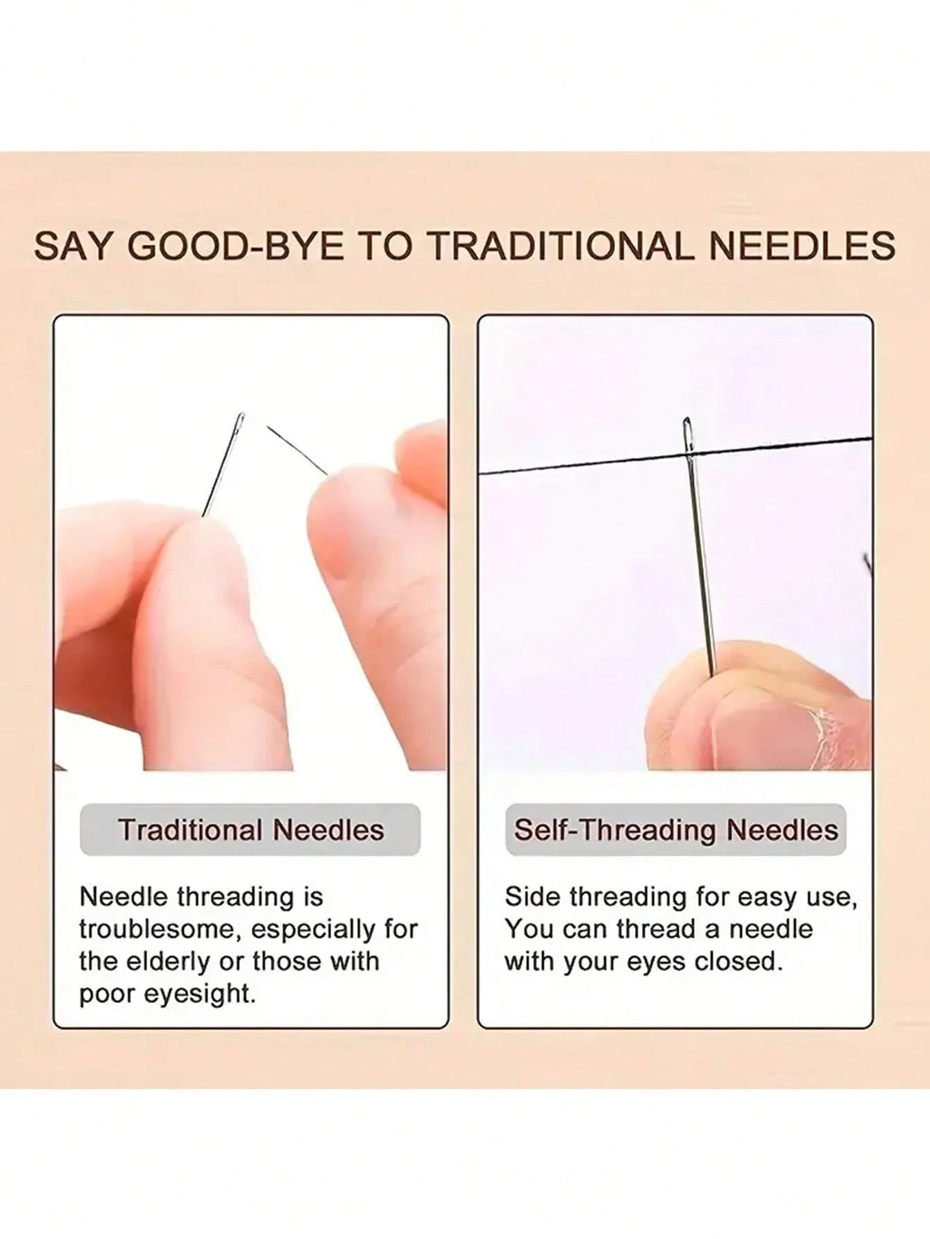 12pcs Hand Sewing Needles Set With Needle Threader, Stainless Steel Embroidery Knitting Needles In Clear Storage Box For Clothing Diy Craft