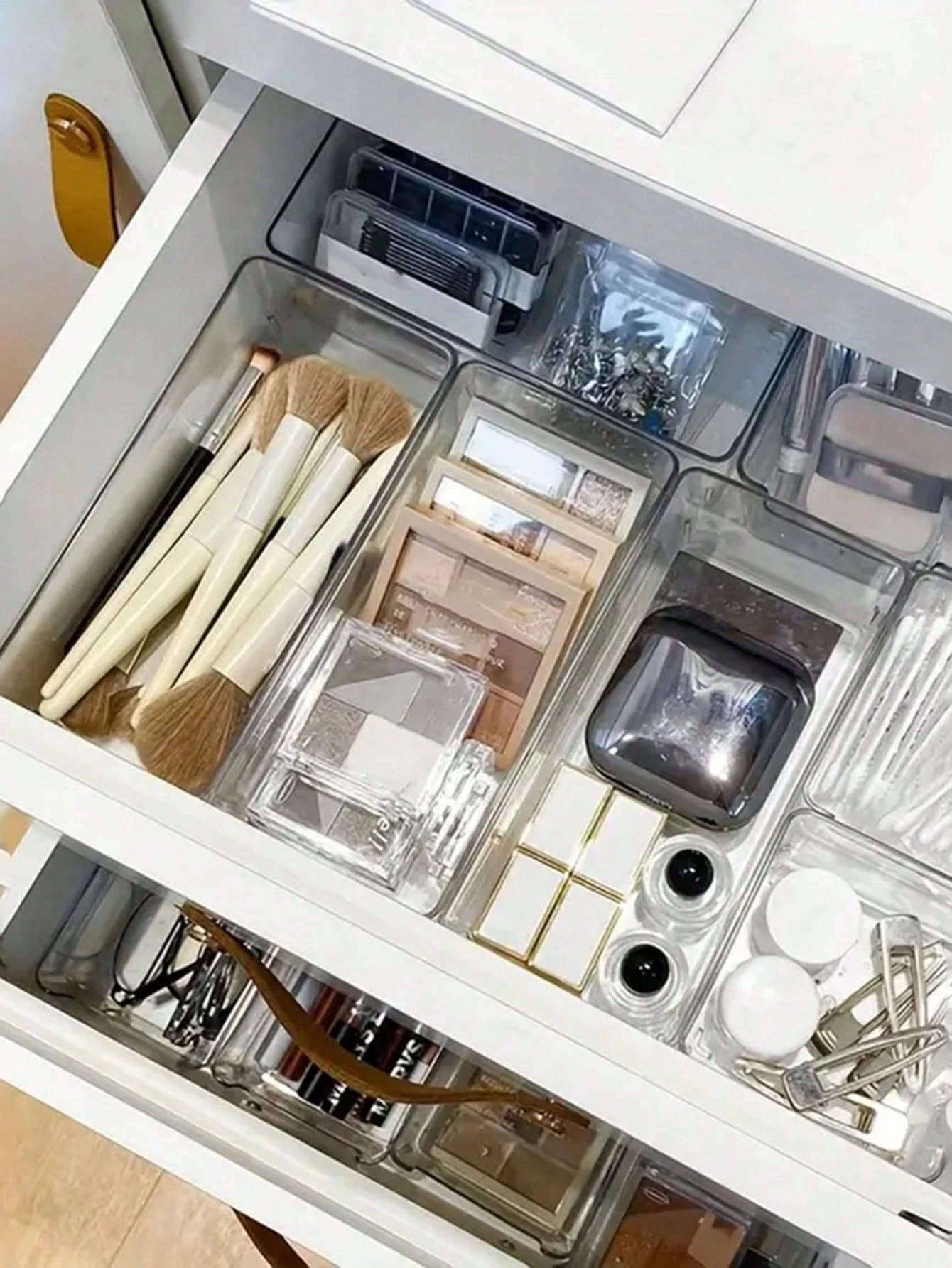 13/25/44pcs,Drawer Partition Storage Box, Transparent Cosmetics Storage Box, Jewelry Storage And Sorting Box, Desktop And Drawer Accessories, Organizer Supplies Desktop Storage Organization