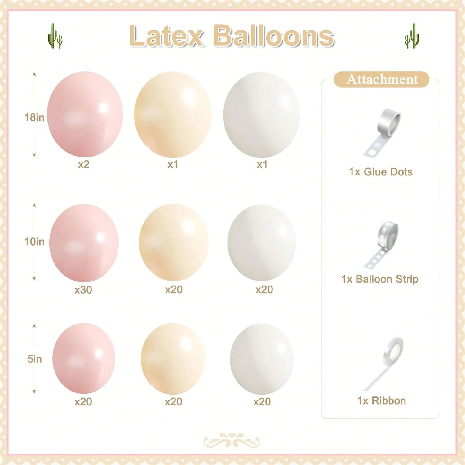 137pcs Light Pink Balloon Arch Kit, Includes Pink, Sand, White And Beige Balloons In Multiple Sizes, Suitable For Birthday, Baby Shower, Bridal Shower, Wedding And Various Party Decorations