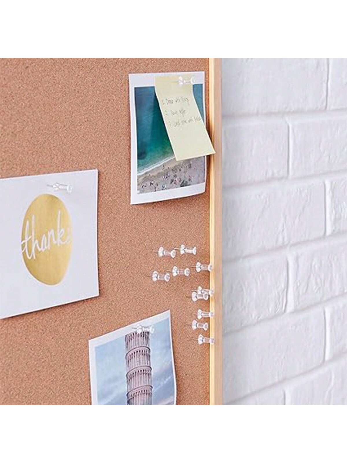 150/400pcs Clear Push Pins- Plastic Flat Head Thumb Tacks With Steel Point For Bulletin Cork Board, Office, Home, Photos, Calendar, Map Display