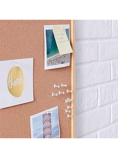 150/400pcs Clear Push Pins- Plastic Flat Head Thumb Tacks With Steel Point For Bulletin Cork Board, Office, Home, Photos, Calendar, Map Display