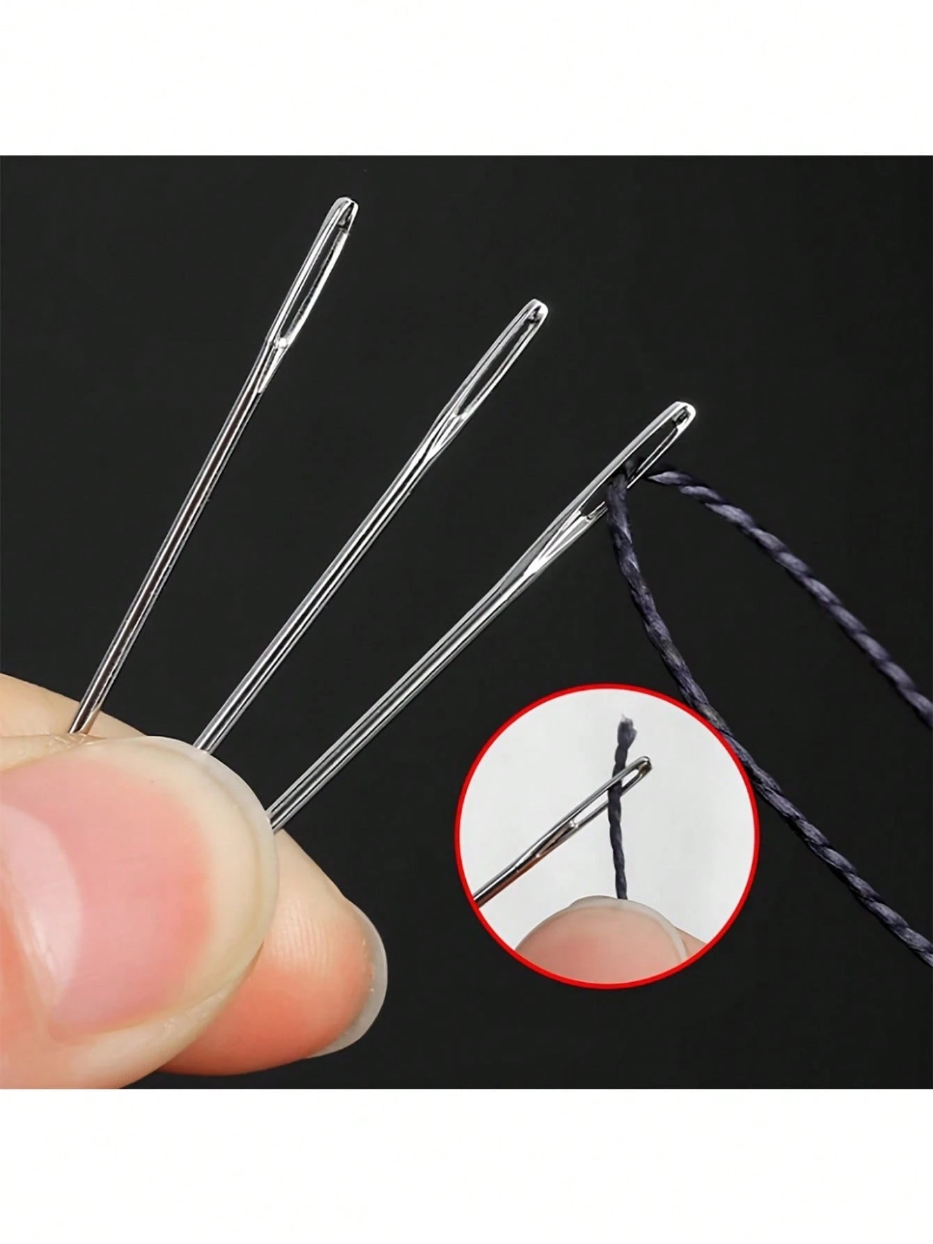 15pcs Large Eye Sewing Needles, Household Hand Sewing Needles For Quilting, Embroidery & Cross Stitch, Assorted Lid Colors