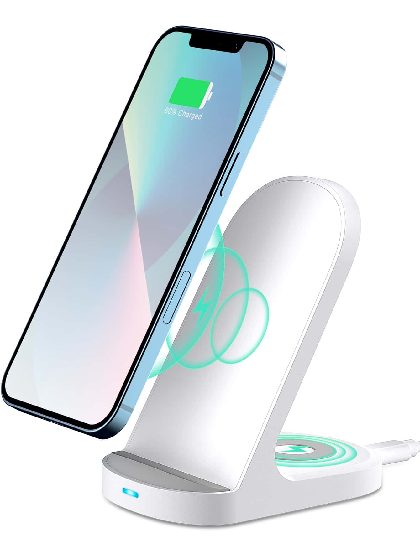 15W 2-In-1 Wireless Charger Compatible With QI Wireless Charging Phones, 8/X/11/12/13/14/15/16 Series Wireless Charging