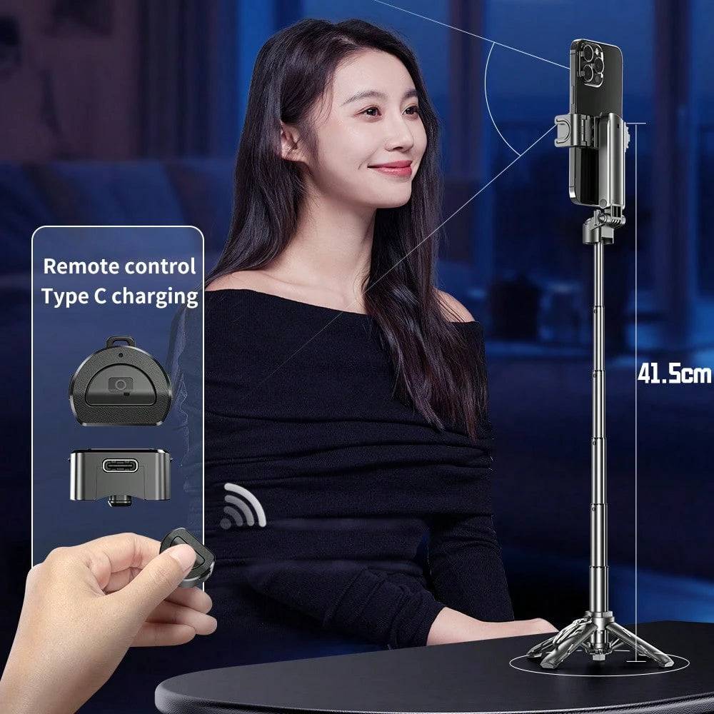 16 Inch Extendable Selfie Stick Tripod, Equipped With Wireless Remote Control, 360 ° Rotating Bracket, One Click Release Lightweight ABS Design, Suitable For Various Smartphones, Perfect For Concerts