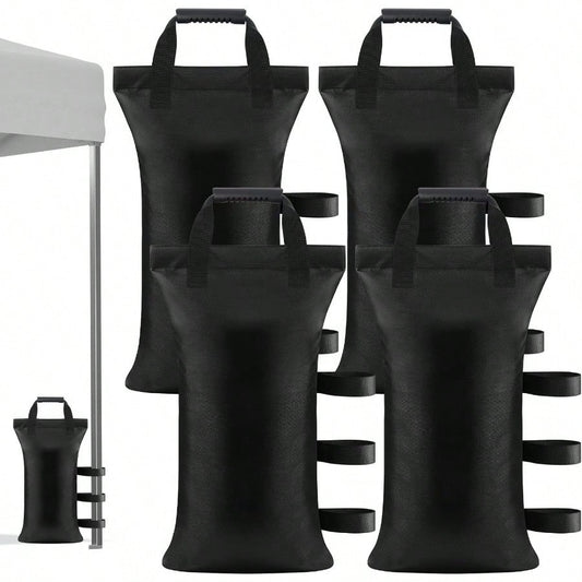 160 LBS Canopy Sandbags Weights Set Of 4, Black, 1680D Oxford| Heavy Duty Sand Bags For Canopy Legs Pop Up Tent Gazebo Weights 40 Pounds Outdoor Sun Shelter, Patio Umbrella (Without Sand)