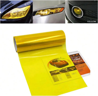 1797 Car Light Tint Film Headlight Fog Light Taillight Yellow Tinted Vinyl Tail Back Color Sticker Self Adhesive Shiny Chameleon Accessories Parts 48