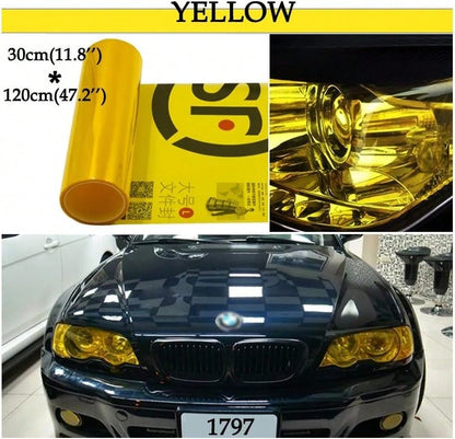 1797 Car Light Tint Film Headlight Fog Light Taillight Yellow Tinted Vinyl Tail Back Color Sticker Self Adhesive Shiny Chameleon Accessories Parts 48