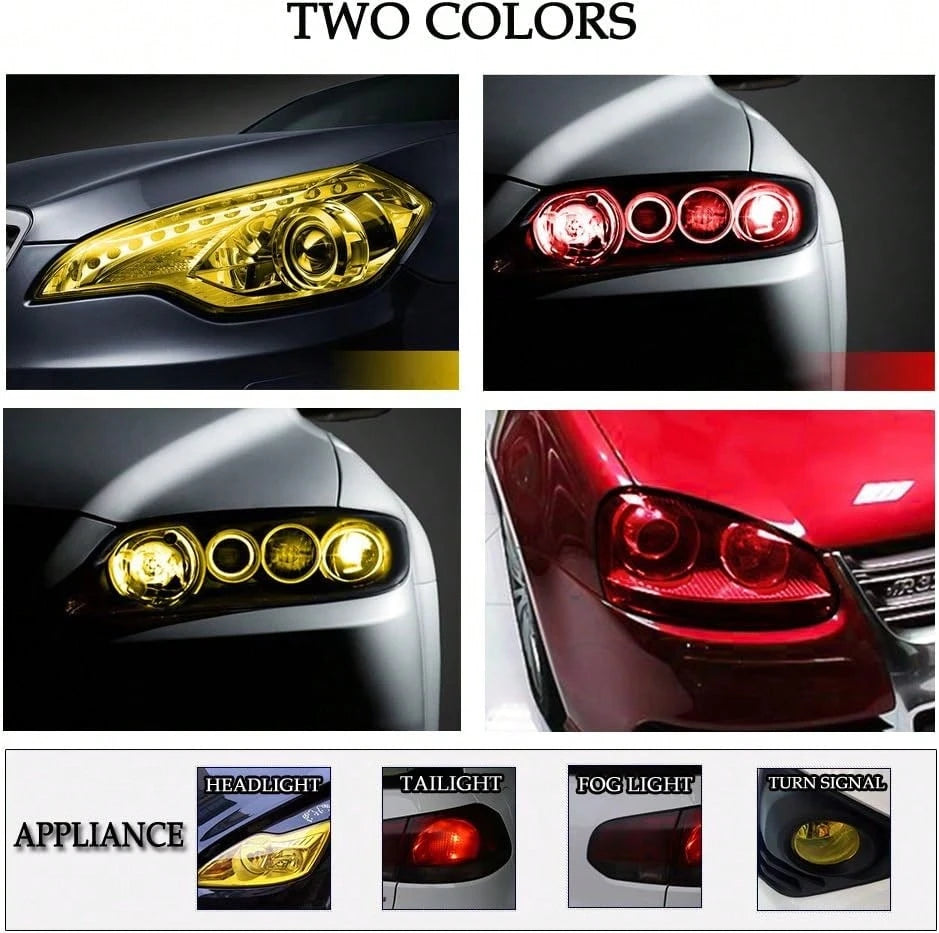 1797 Car Light Tint Film Headlight Fog Light Taillight Yellow Tinted Vinyl Tail Back Color Sticker Self Adhesive Shiny Chameleon Accessories Parts 48