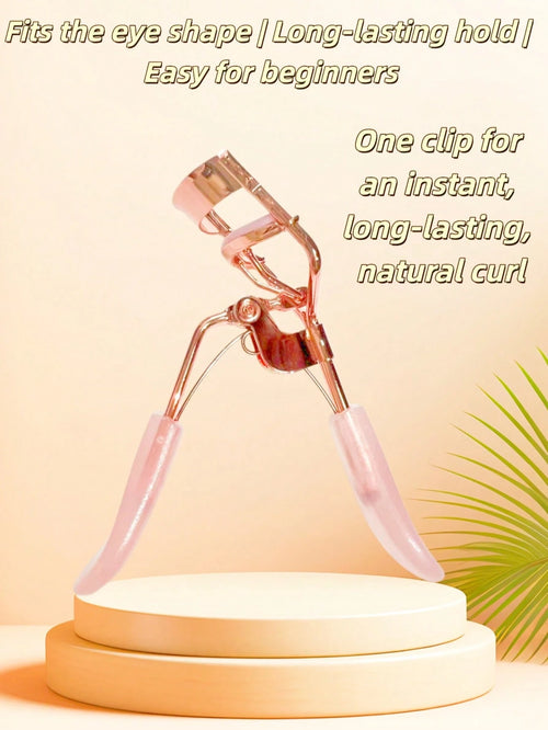 18pcs Rose Gold Eyelash Curler, Transparent Pink Jelly Handle, High Quality Manual Portable Eyelash Curler, Instantly Create Curled Lashes, Makeup Beauty Tool, Suitable For Home And Business Use, Also