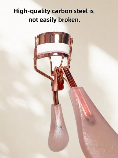 18pcs Rose Gold Eyelash Curler, Transparent Pink Jelly Handle, High Quality Manual Portable Eyelash Curler, Instantly Create Curled Lashes, Makeup Beauty Tool, Suitable For Home And Business Use, Also