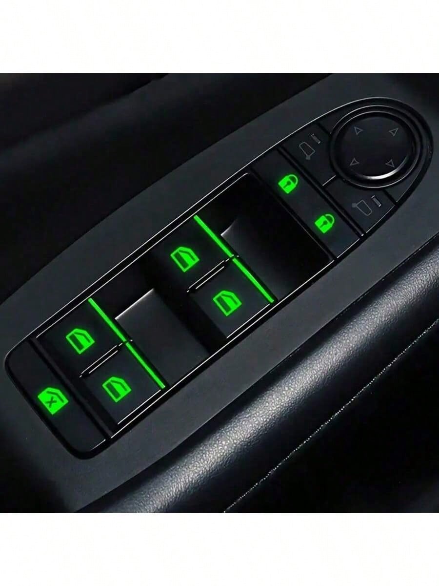 18pcs Small Car Window Control Button Luminous Sticker, Car Interior Luminous Fluorescent Sticker