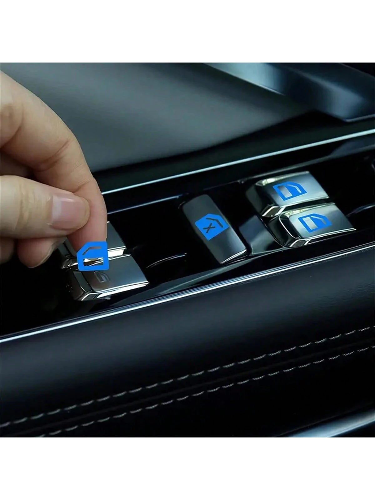 18pcs Small Car Window Control Button Stickers, Reflective Fluorescent Stickers For Car Interior