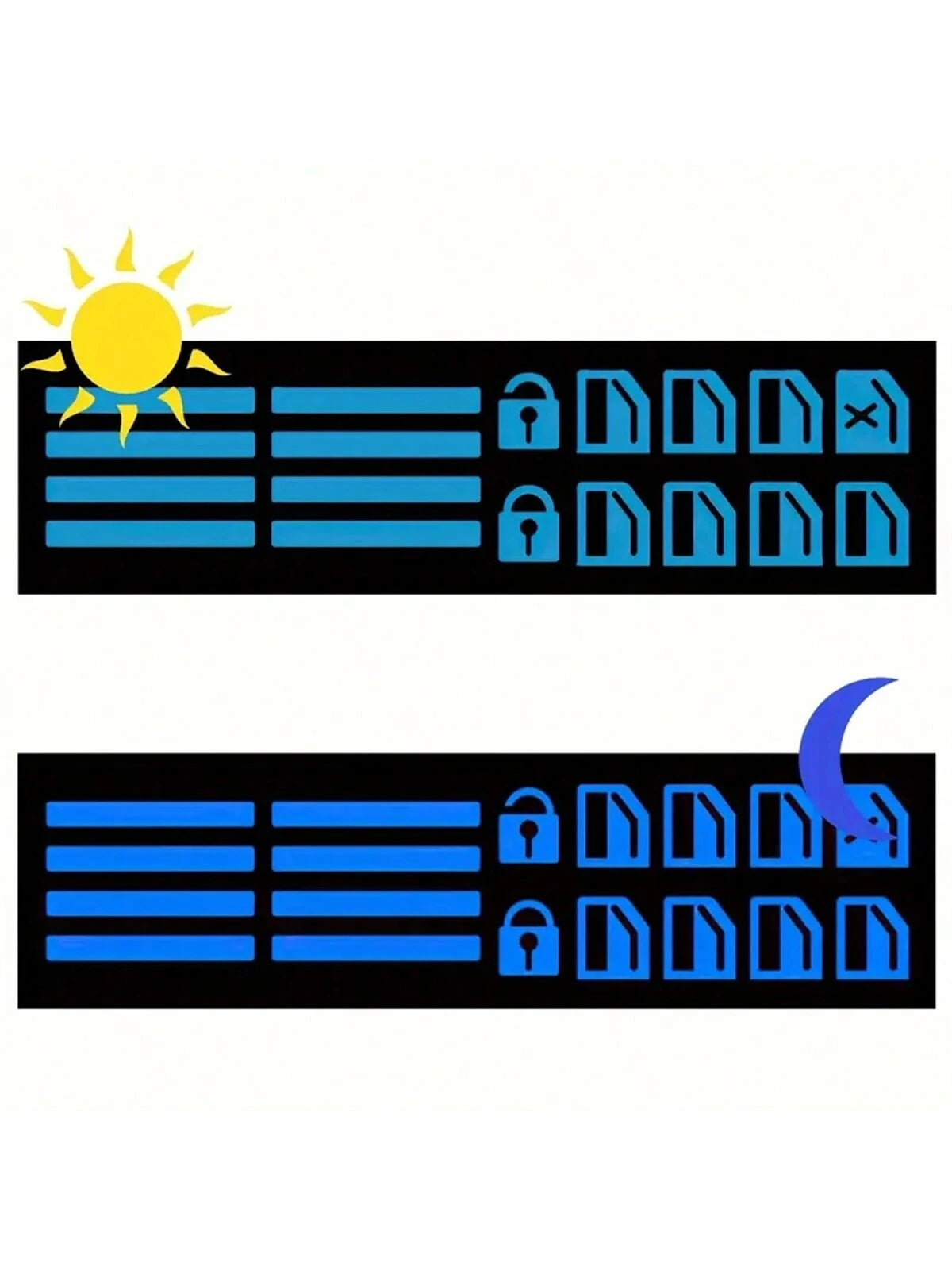 18pcs Small Car Window Control Button Stickers, Reflective Fluorescent Stickers For Car Interior