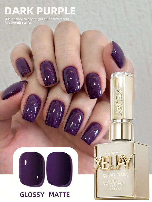 1pc 15ml Dark Purple Gel Nail Polish Starter Pure Soak Off No Wipe Nail Gel Polish Suitable For All Seasons