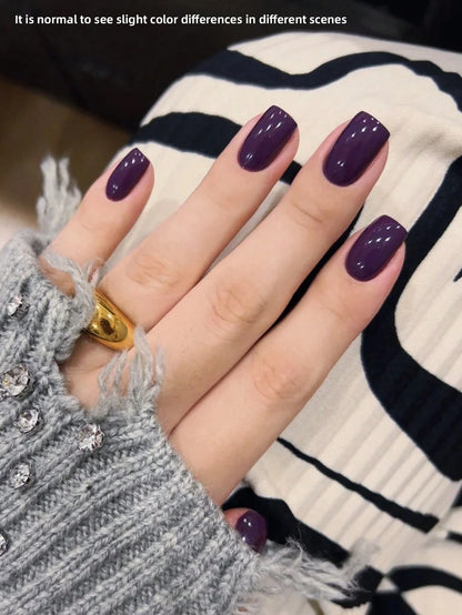1pc 15ml Dark Purple Gel Nail Polish Starter Pure Soak Off No Wipe Nail Gel Polish Suitable For All Seasons
