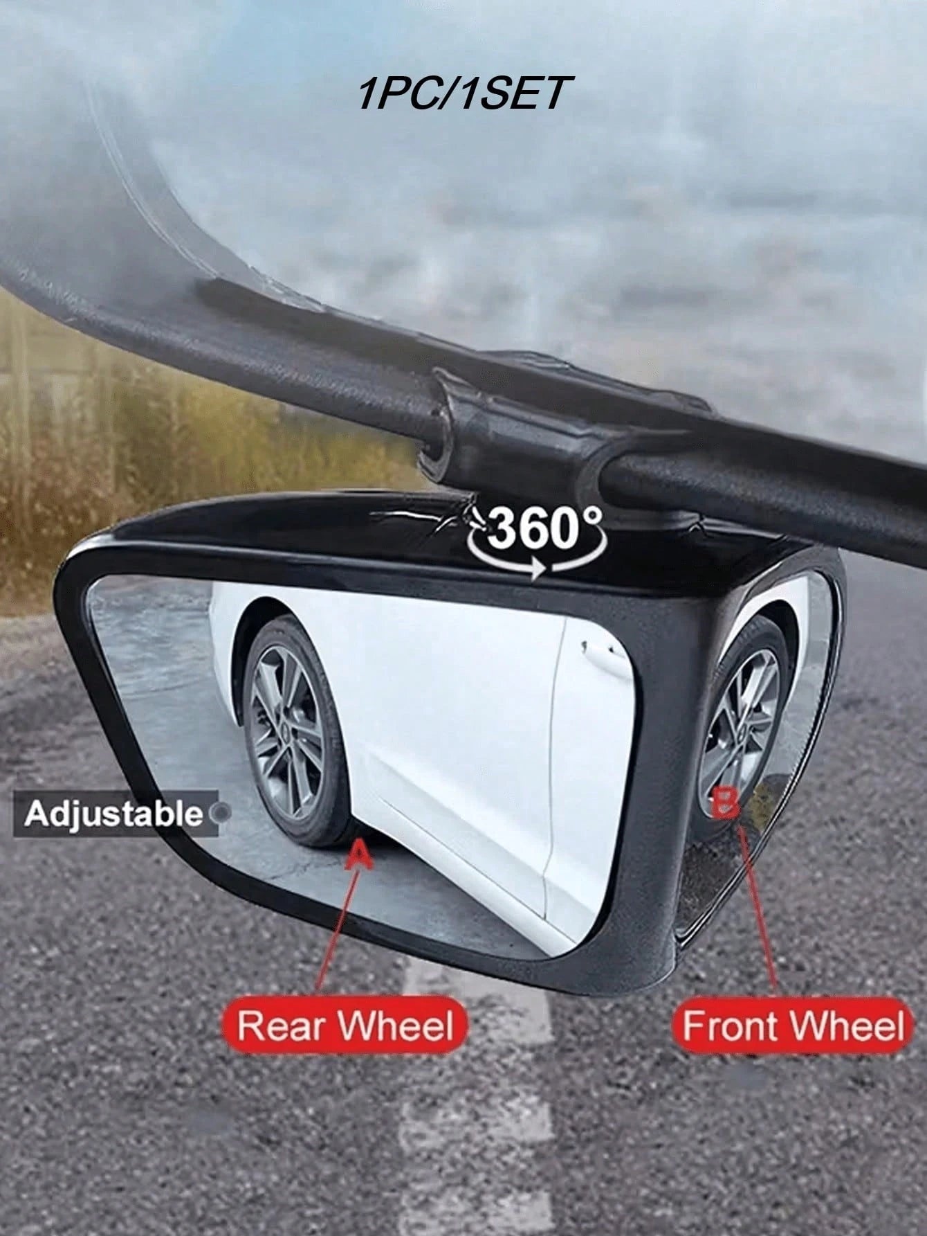 1pc/1set High-Definition Blind Spot Rearview Mirrors, Suitable For Vehicles-360 ° Adjustable, Providing Wide-Angle View For Front And Rear Wheels, Using Ultra Transparent Glass, Very Suitable For Tru
