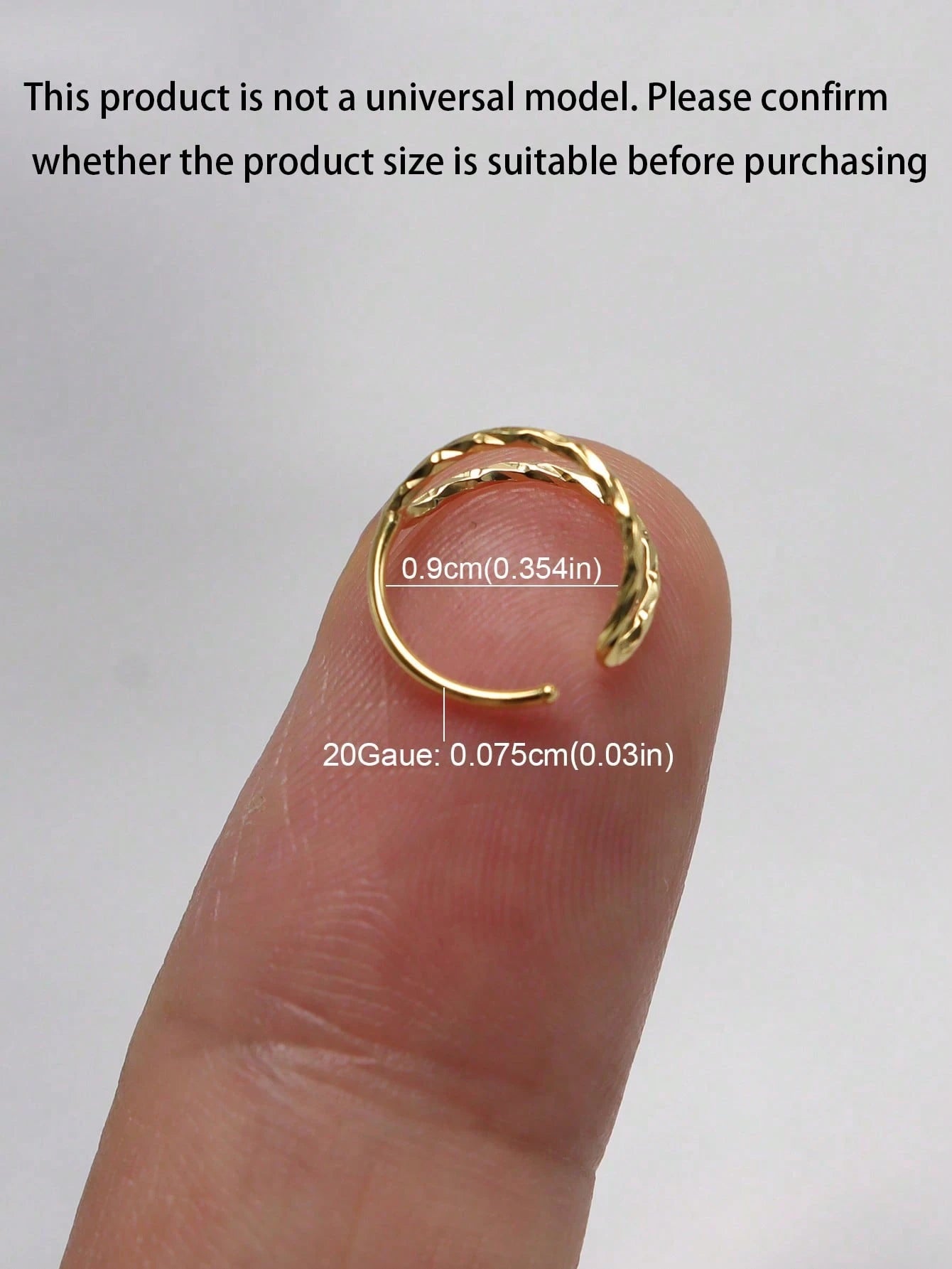 1pc 20G 9mm 925 Sterling Silver Nose Ring Earring Cartilage Piercing Septum Ring Snap Ring Soft Cartilage Double Ring Twisted Nose Stud Jewelry