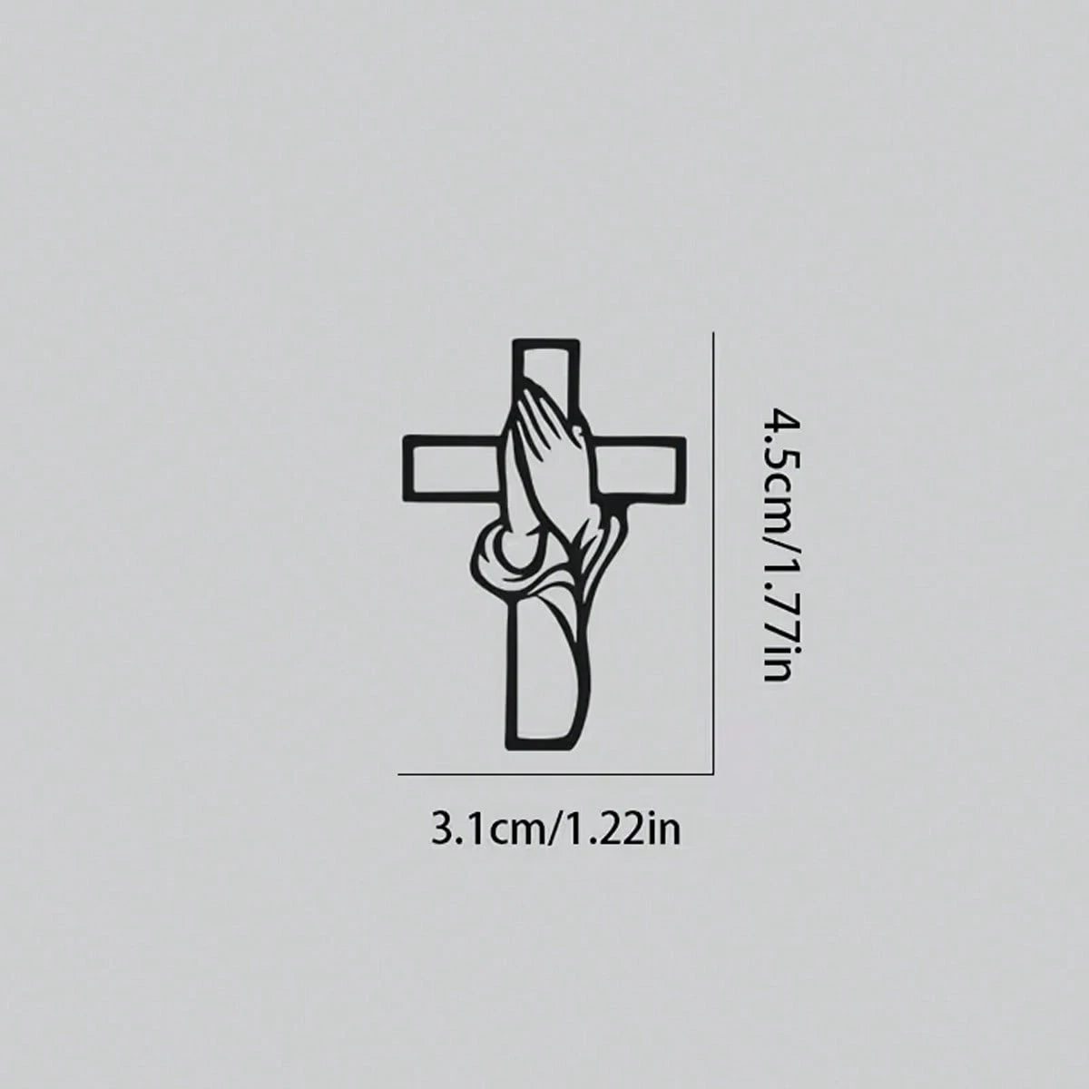1pc 2D Flat-Plane- Cross-Prayer Gesture Sticker, Car Rearview Mirror Sticker, Car-Shaped Window Glass Sticker For Motorcycles, Laptop Vinyl Sticker, Car Sticker