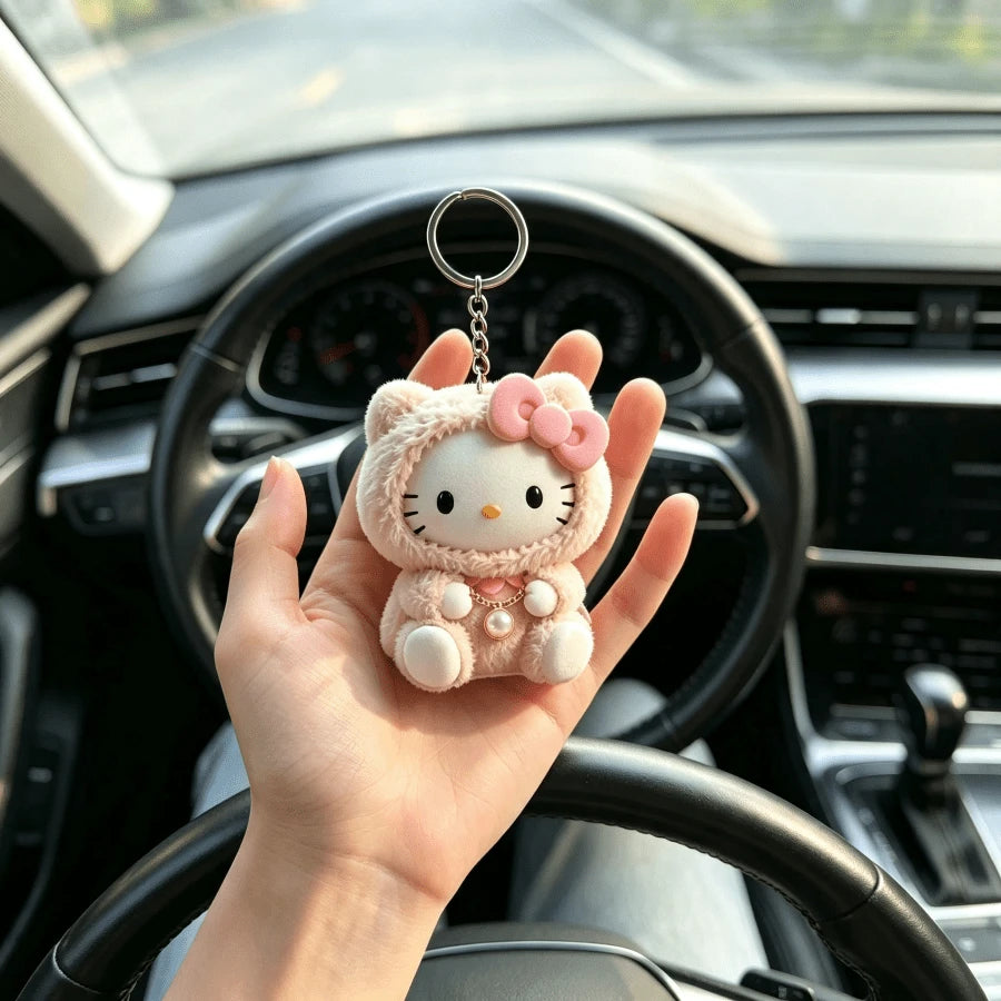 1pc 2D Flat Sanrio Hello Kitty Acrylic Keychain, Cute Creative Cartoon Keychain Pendant, Car Keychain, Backpack Wallet Keychain, Easter Decoration, Valentine's Day Gift, Birthday Gift, Acrylic 2D Flat