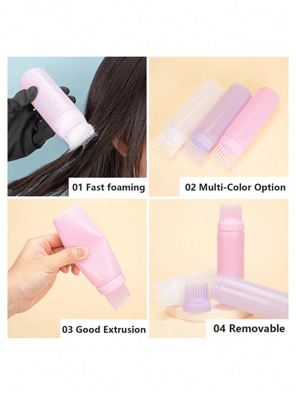 1pc/2pcs/3pcs 170ml Precision Squeeze Applicator Bottle- Effortless Hair Oil & Dye Application- Root Comb Design For Perfect Coloring-Quality Results
