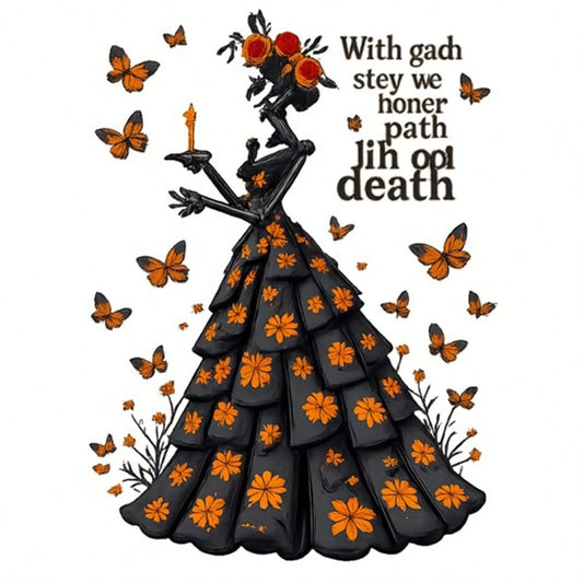 1pc/2pcs/3pcs Halloween Skull Rose Butterfly Pattern Heat Transfer Sticker DIY Iron-On Patch For T-Shirt Making, Pillow Decoration- Multi-Color Durable Washable Plastic Sticker, Suitable For Backpack