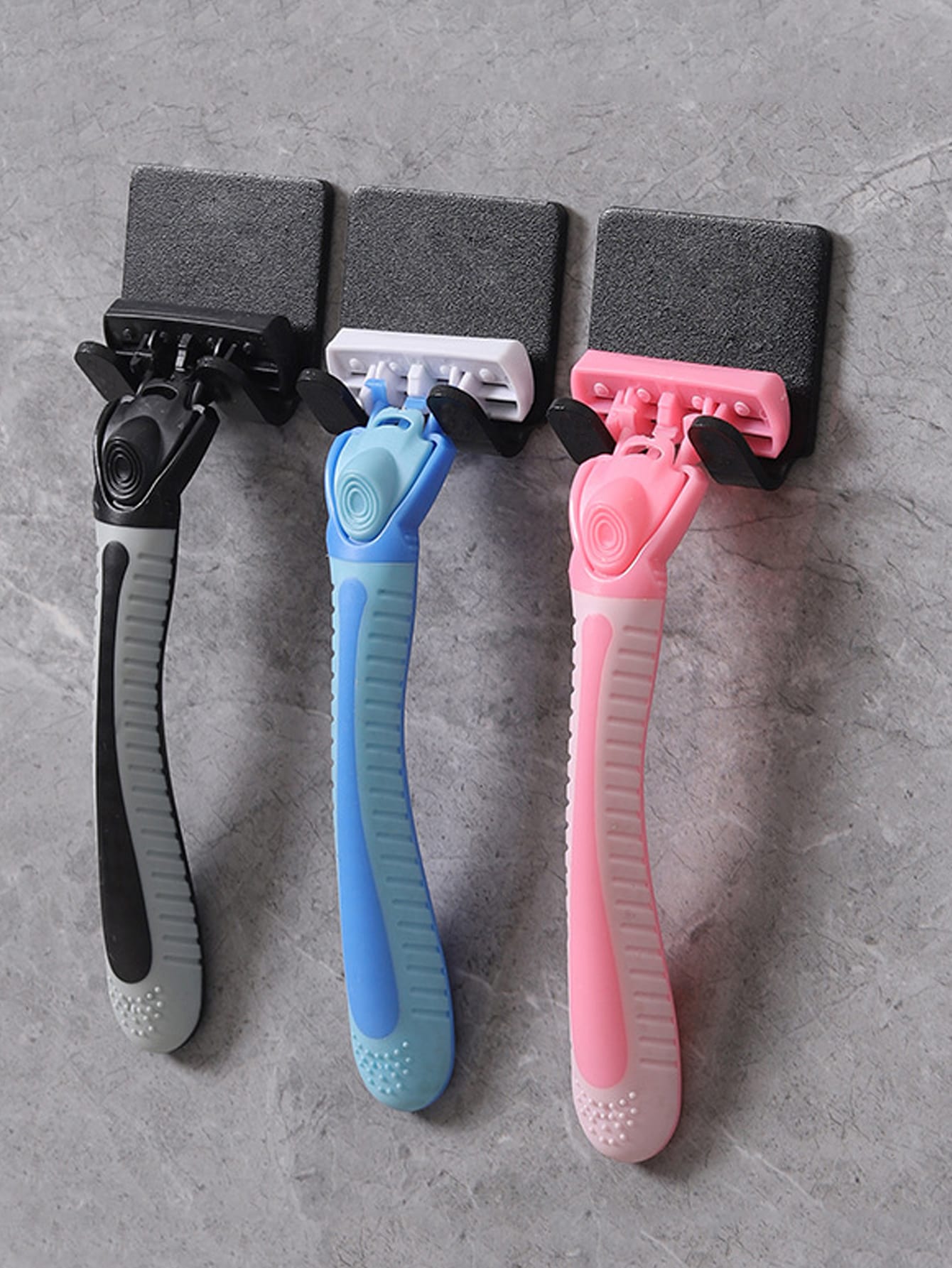1pc/2pcs/3pcs No Drill Razor Holder Wall Mount Power Cord Plug Hook Hanger For Clothes & Bags