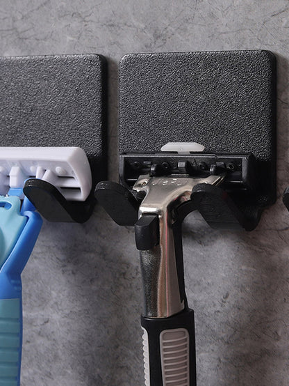 1pc/2pcs/3pcs No Drill Razor Holder Wall Mount Power Cord Plug Hook Hanger For Clothes & Bags