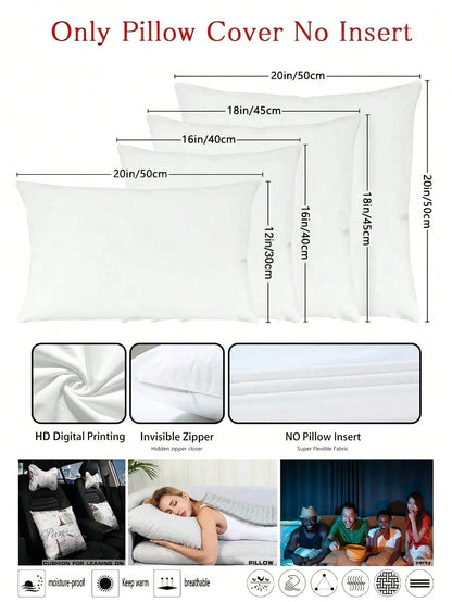 1pc/2pcs/4pcs Super Soft Pillow Cover, Pure White Decorative Pillow Sham,DIY Painting, 17.7"X17.7", 15.7"X15.7", Suitable For Sofa, Living Room, Bedroom Home Decor, Without Pillow Insert
