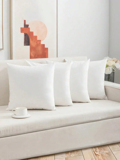 1pc/2pcs/4pcs Super Soft Pillow Cover, Pure White Decorative Pillow Sham,DIY Painting, 17.7"X17.7", 15.7"X15.7", Suitable For Sofa, Living Room, Bedroom Home Decor, Without Pillow Insert