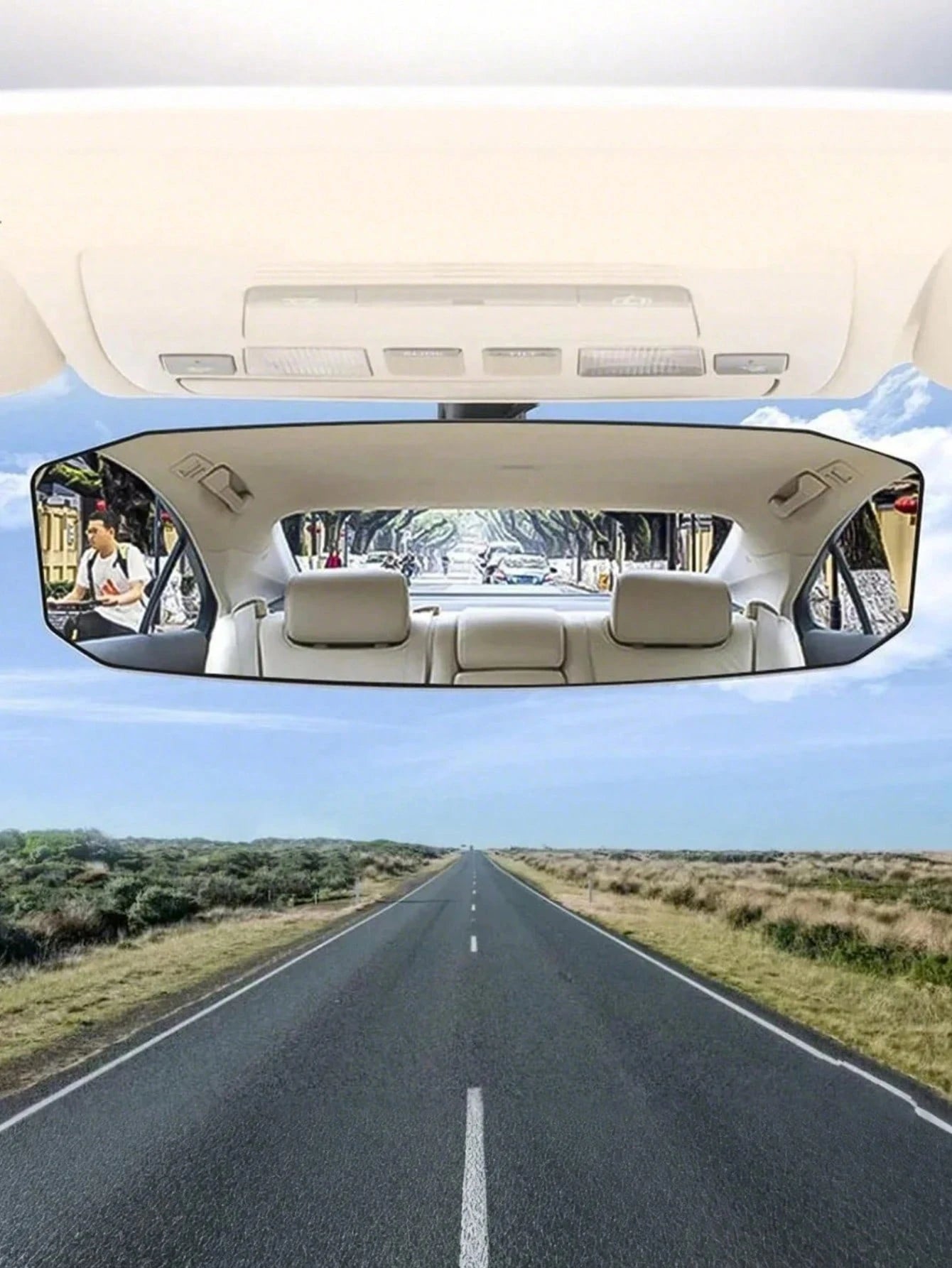 1PC/2PCS Car Wide Angle Rearview Mirror Curved Surface Large Field Of View Interior Rearview Mirror Area Auxiliary Rearview Mirror, Car Wide Angle Rear Mirror, Car Backup Mirror Wide Angle Curved Mirr
