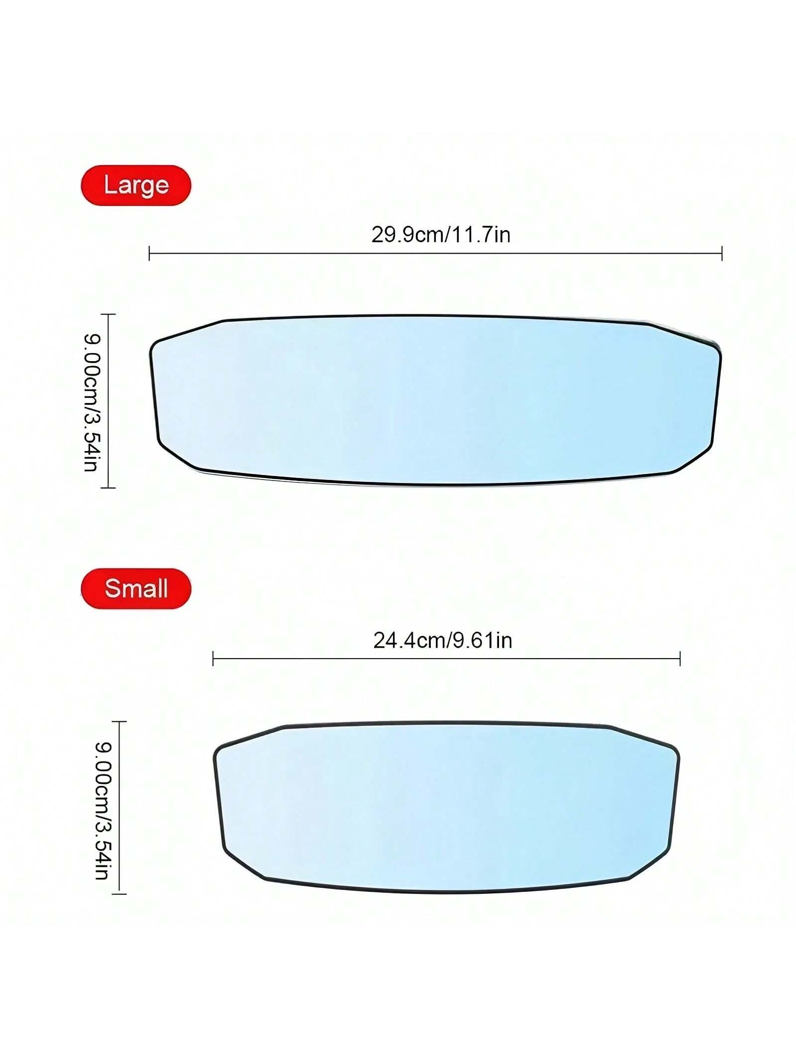 1PC/2PCS Car Wide Angle Rearview Mirror Curved Surface Large Field Of View Interior Rearview Mirror Area Auxiliary Rearview Mirror, Car Wide Angle Rear Mirror, Car Backup Mirror Wide Angle Curved Mirr
