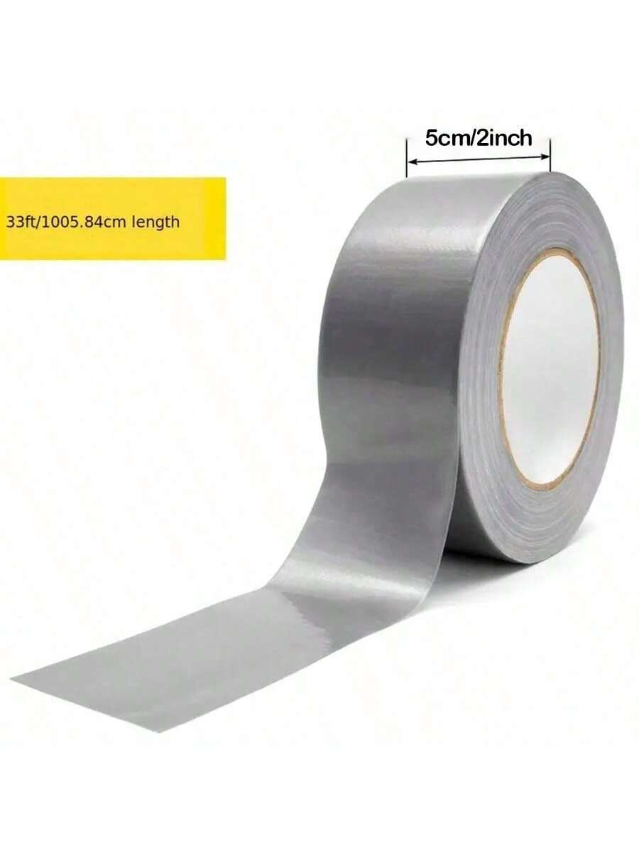 1pc/2pcs Heavy Duty Silver Duct Tape- 33ft X 2in, Durable Flexible No Residue All-Weather And Hand Tearable, Bulk Value For DIY Repair And Professional Use