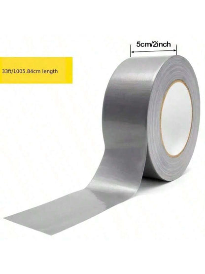 1pc/2pcs Heavy Duty Silver Duct Tape- 33ft X 2in, Durable Flexible No Residue All-Weather And Hand Tearable, Bulk Value For DIY Repair And Professional Use