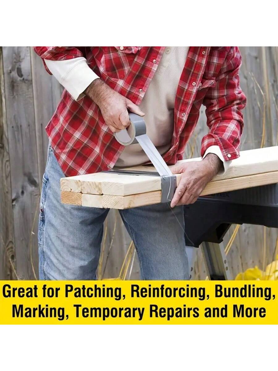 1pc/2pcs Heavy Duty Silver Duct Tape- 33ft X 2in, Durable Flexible No Residue All-Weather And Hand Tearable, Bulk Value For DIY Repair And Professional Use