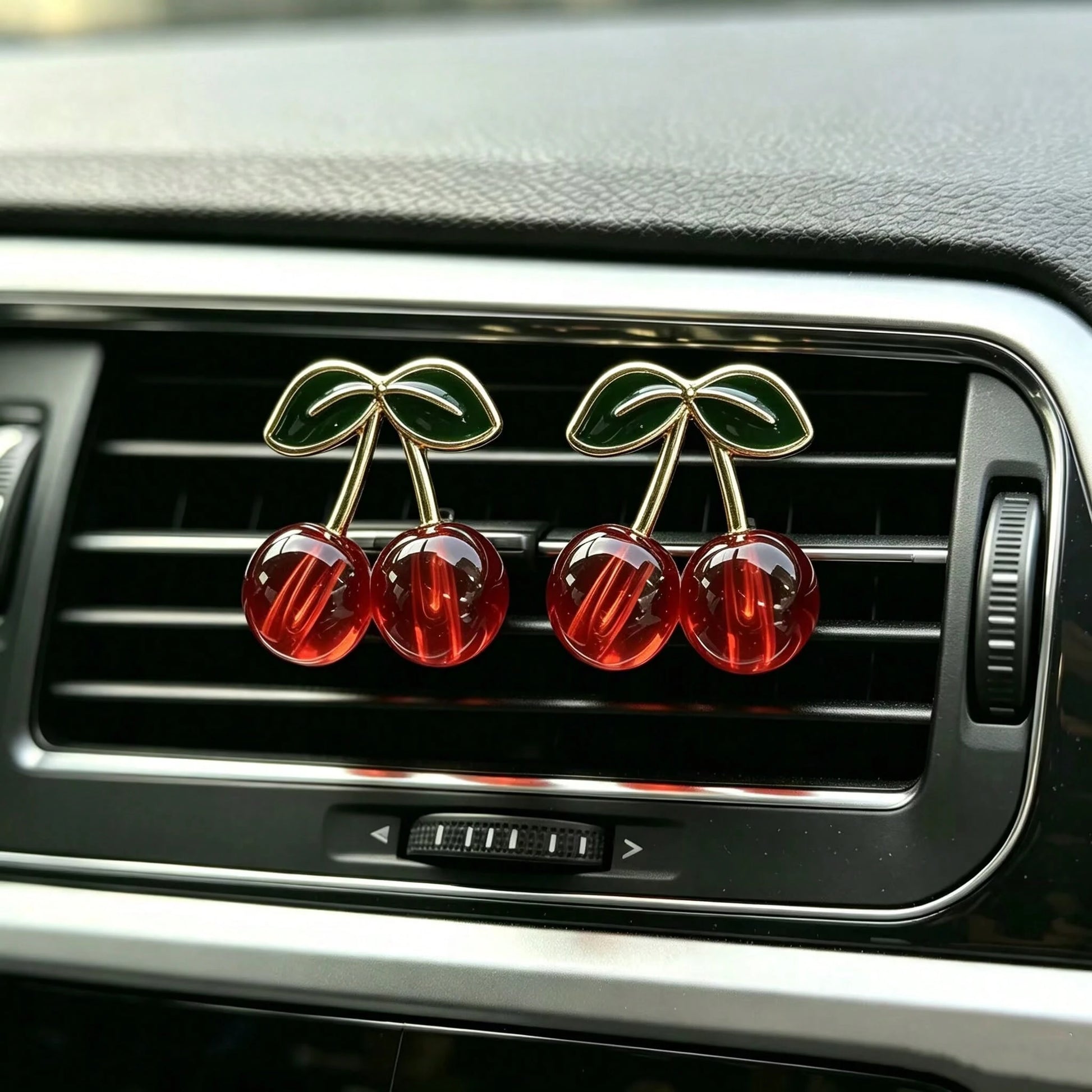 1pc/2pcs Red Cherry Car Air Vent Clip, Fruit Shaped Auto Air Outlet Decor Vehicle Interior Accessory