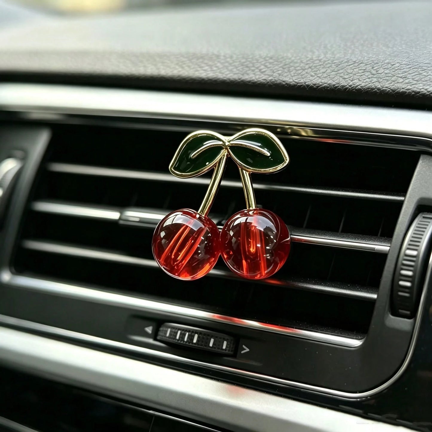 1pc/2pcs Red Cherry Car Air Vent Clip, Fruit Shaped Auto Air Outlet Decor Vehicle Interior Accessory