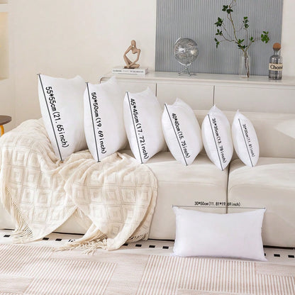 1pc/2pcs White Pillow Inserts, Multiple Sizes Available, Ultra-Soft Fiber Filled, Square White Pillows, Minimalist & Fashionable, Suitable For Home Decor, Living Room Sofa, Bedroom, Halloween, Christm
