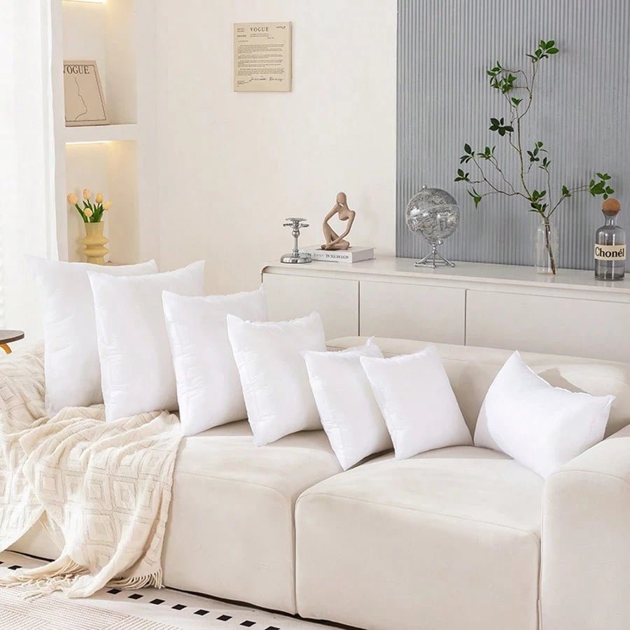 1pc/2pcs White Pillow Inserts, Multiple Sizes Available, Ultra-Soft Fiber Filled, Square White Pillows, Minimalist & Fashionable, Suitable For Home Decor, Living Room Sofa, Bedroom, Halloween, Christm