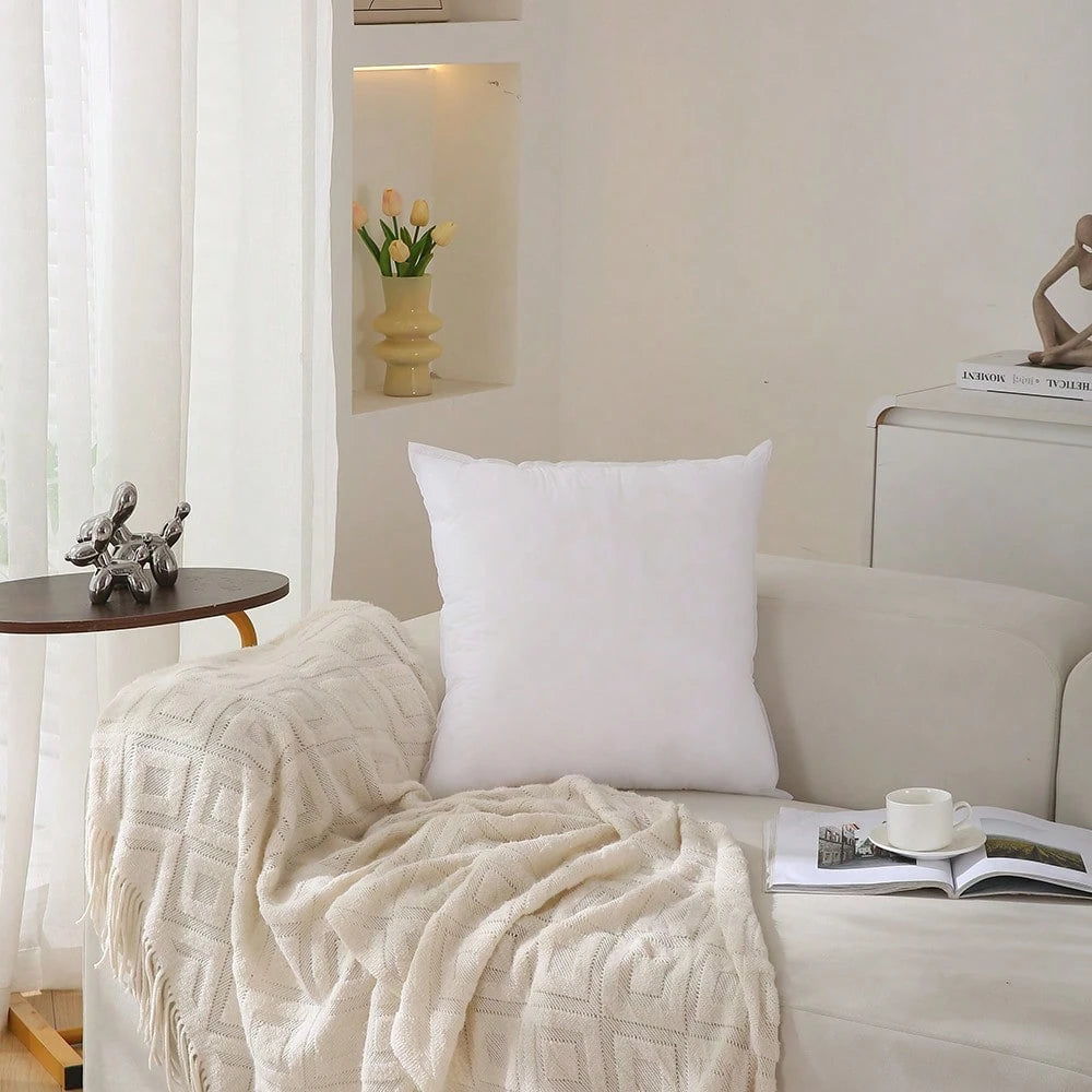 1pc/2pcs White Pillow Inserts, Multiple Sizes Available, Ultra-Soft Fiber Filled, Square White Pillows, Minimalist & Fashionable, Suitable For Home Decor, Living Room Sofa, Bedroom, Halloween, Christm