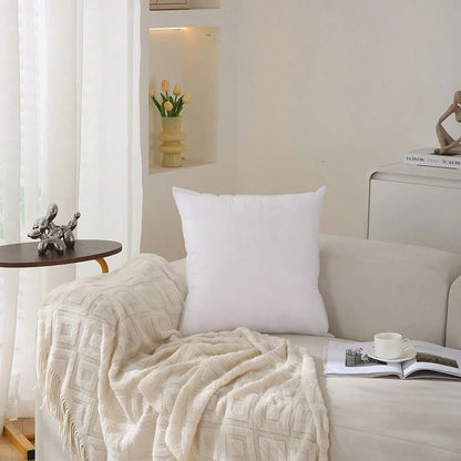 1pc/2pcs White Pillow Inserts, Multiple Sizes Available, Ultra-Soft Fiber Filled, Square White Pillows, Minimalist & Fashionable, Suitable For Home Decor, Living Room Sofa, Bedroom, Halloween, Christm