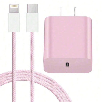 1pc 3.3ft/100cm High-Efficiency Data Transfer & 20W PD Fast Charging Cable + Wall Adapter Charger Set, Compatible With IPhone 14 Pro Max/14 Pro/14 Plus/14/13/12/11/XS/XR/8/7/6, IPad Series
