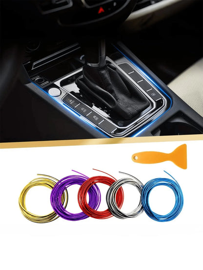 1pc 3M Car Interior Decorative Strip, U-Shaped Gap Trim, Air Vent Decorative Strip, Car Center Console Screen & Dashboard Electroplated Decorative Strip, Multiple Colors Available, Affordable Car Acce