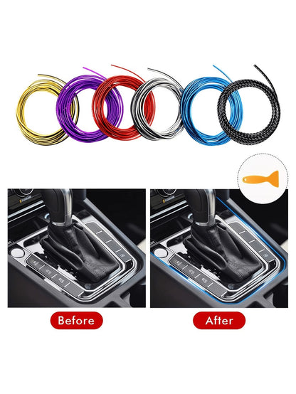 1pc 3M Car Interior Decorative Strip, U-Shaped Gap Trim, Air Vent Decorative Strip, Car Center Console Screen & Dashboard Electroplated Decorative Strip, Multiple Colors Available, Affordable Car Acce