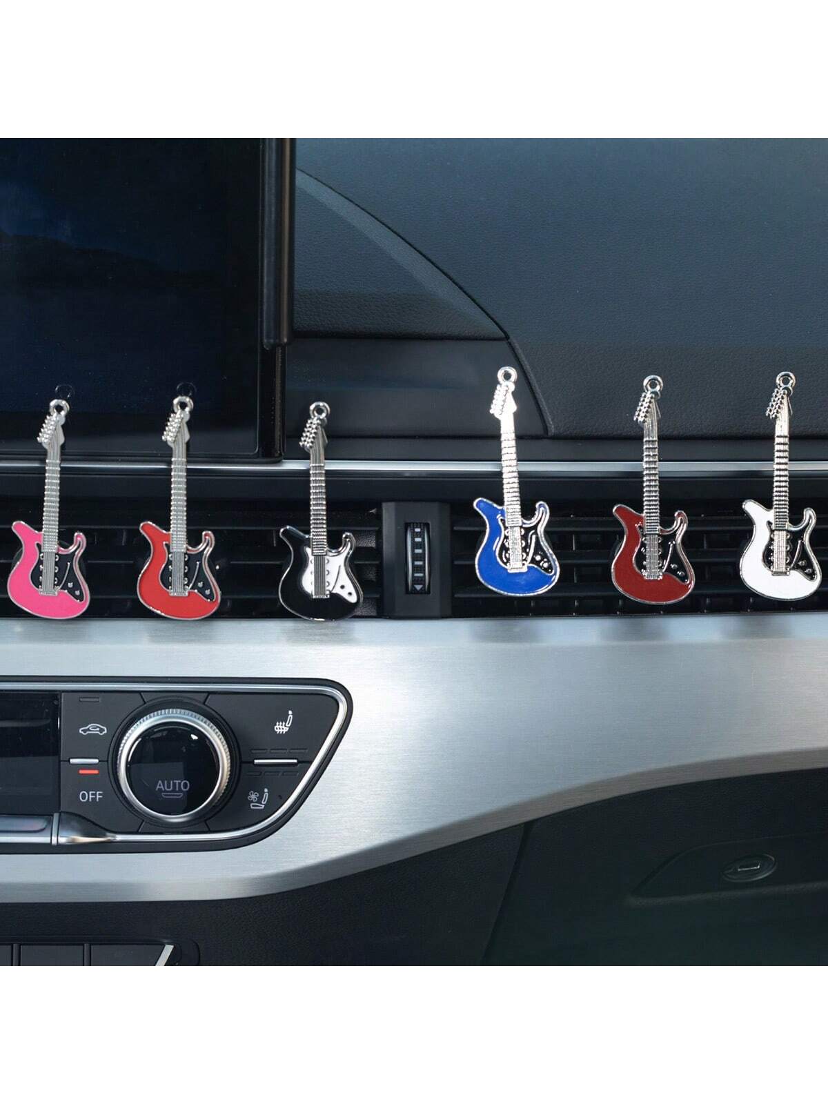 1pc/3pcs/6pcs Car Air Vent Decorations, Fashionable Creative Music Guitar Decor, Car Air Freshener Holder (Fragrance Not Included)