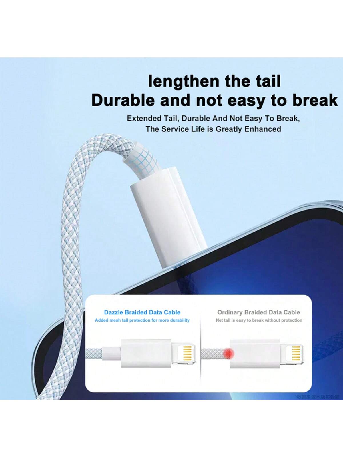 1pc/4pcs 20W 3.3ft/100cm USB To Lightning Nylon Braided Data Cable, Compatible With IPhone 14 13 12 11 Pro Max XR XS X 8 7 6 Plus SE/IPad, High-Efficiency Fast Charging Cable MFi Certified